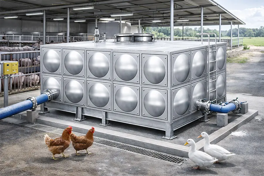 养殖行业不锈钢水箱，用于畜禽养殖供水，耐用卫生，适合农牧场环境