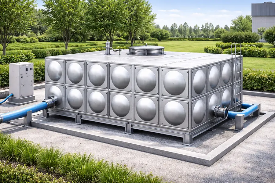 地面式不锈钢水箱，安装维护方便，广泛用于工业及民用储水系统