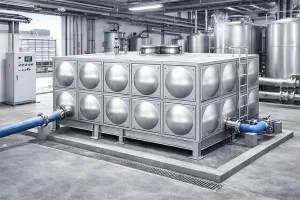 工业用不锈钢水箱,适用于冷却水及工艺用水储存,耐腐蚀、结构强度高