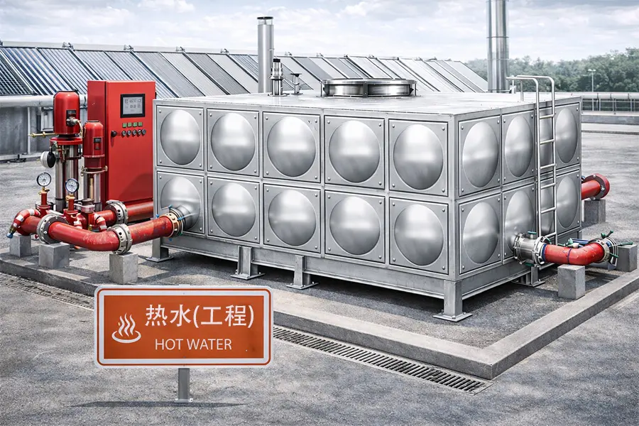 工程用热水不锈钢储水箱，适用于集中供热及热水系统，耐高温耐压