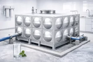 食品级不锈钢生活水箱,符合饮用水卫生要求,广泛应用于居民与公共供水系统