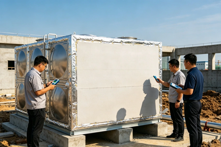 保温不锈钢水箱隔热完工验收实景