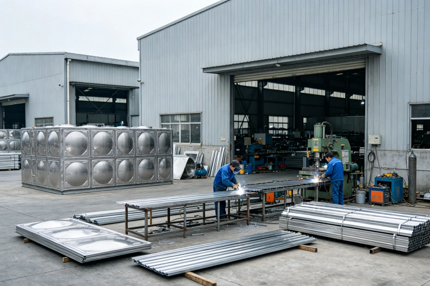 不锈钢水箱源头工厂整体厂区及生产车间实拍