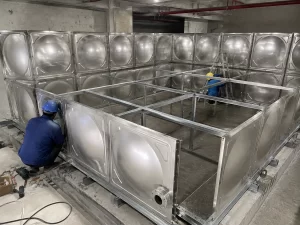 304组合式不锈钢水箱成品板现场安装